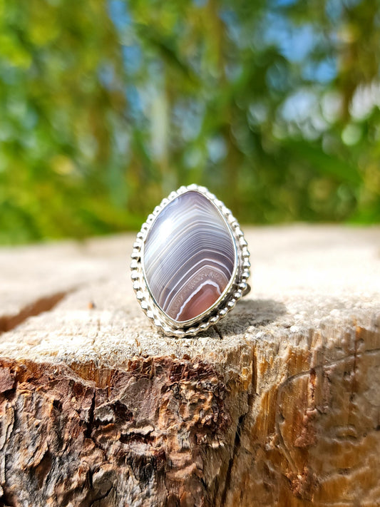 Botswana agate ring