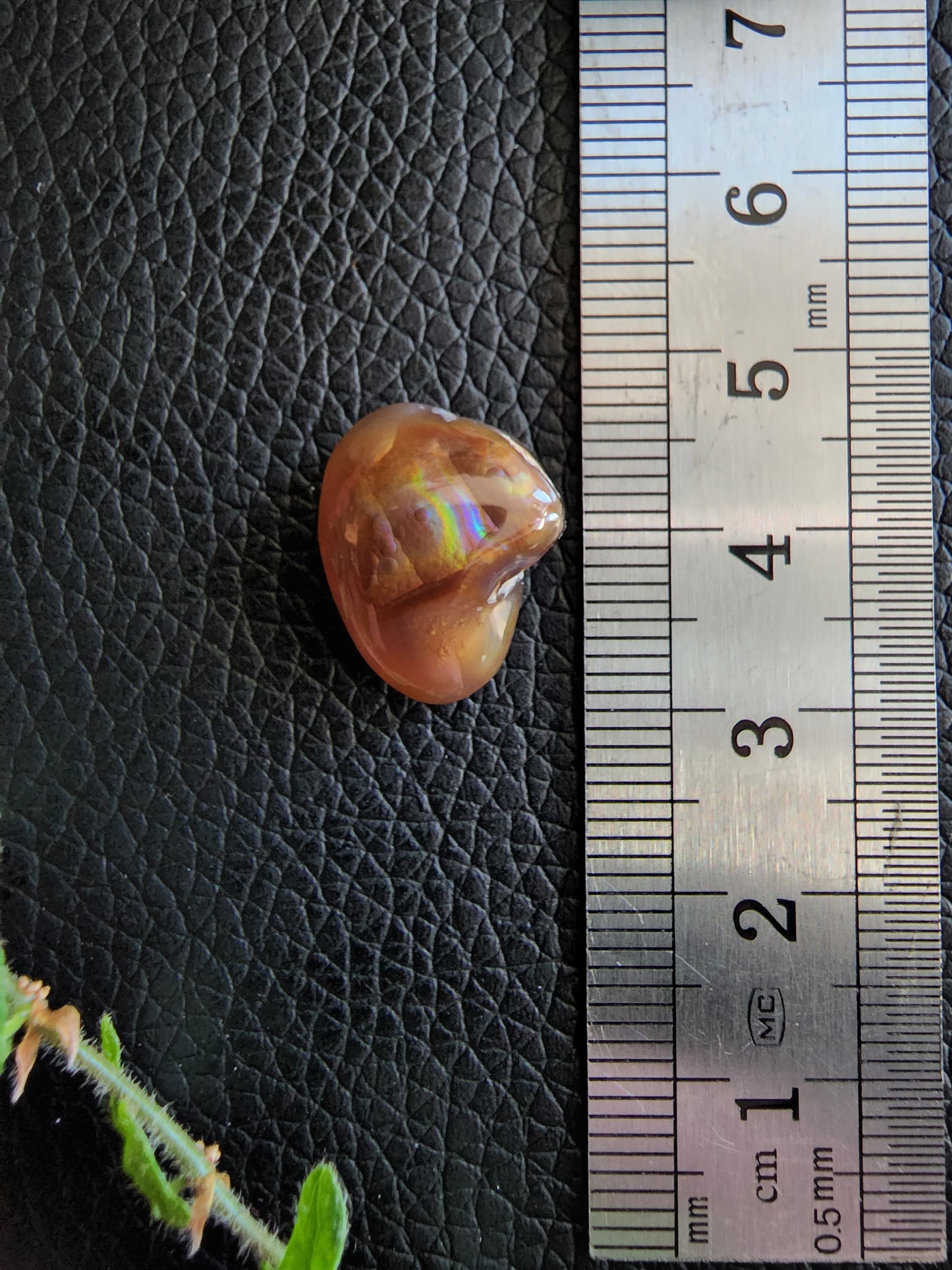 Fire agate cabochon