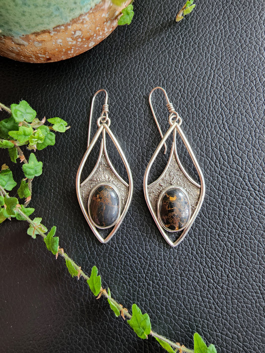 Iron buffalo earrings